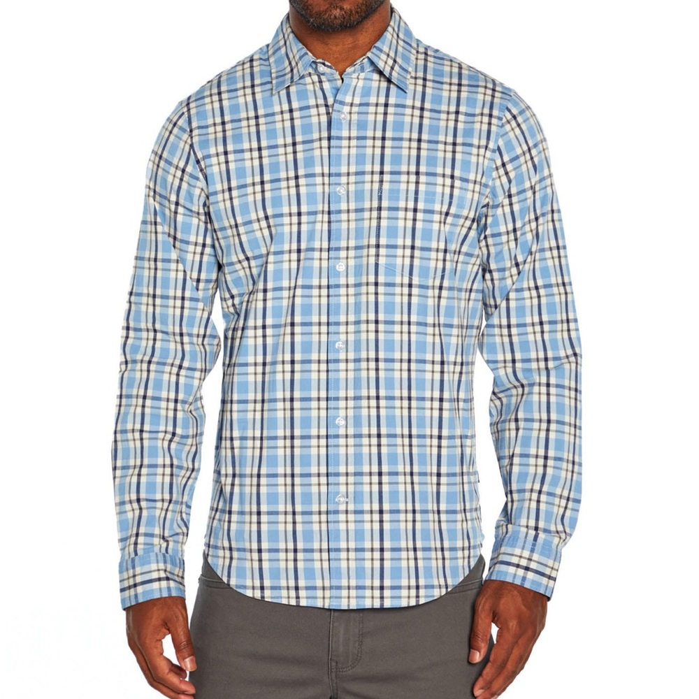 Gap Men's Long Sleeve Woven Shirt Glacier Grey NWT XL
